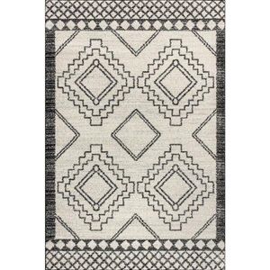 Amir Moroccan Area Rug 3' x 5' - Cream/Black